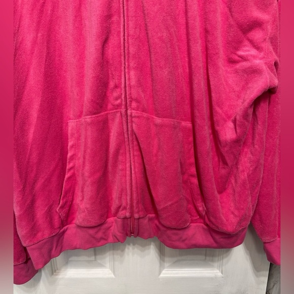 SKIMS Pink Terry Cloth Full Zip Hoodie W/ Pockets Women’s Size 2X - Picture 10 of 11